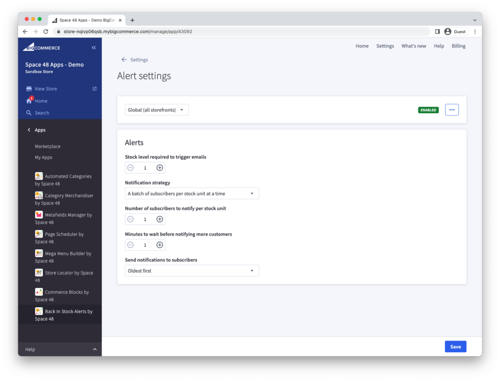 Image for Control flow of alerts to customers when back in stock